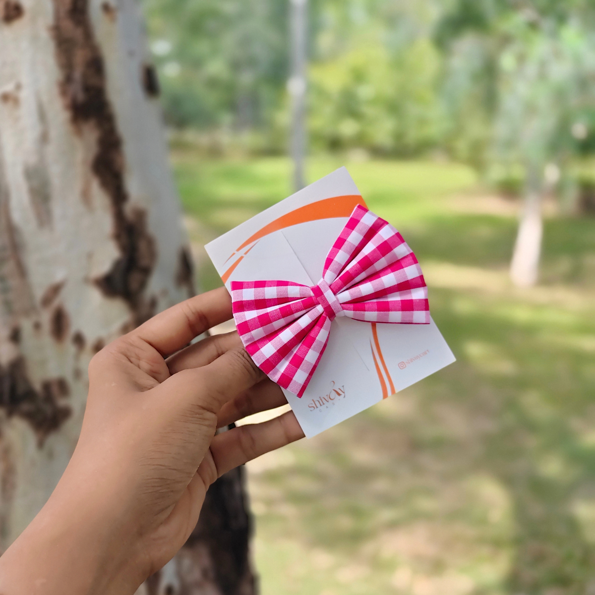Red Check Bow