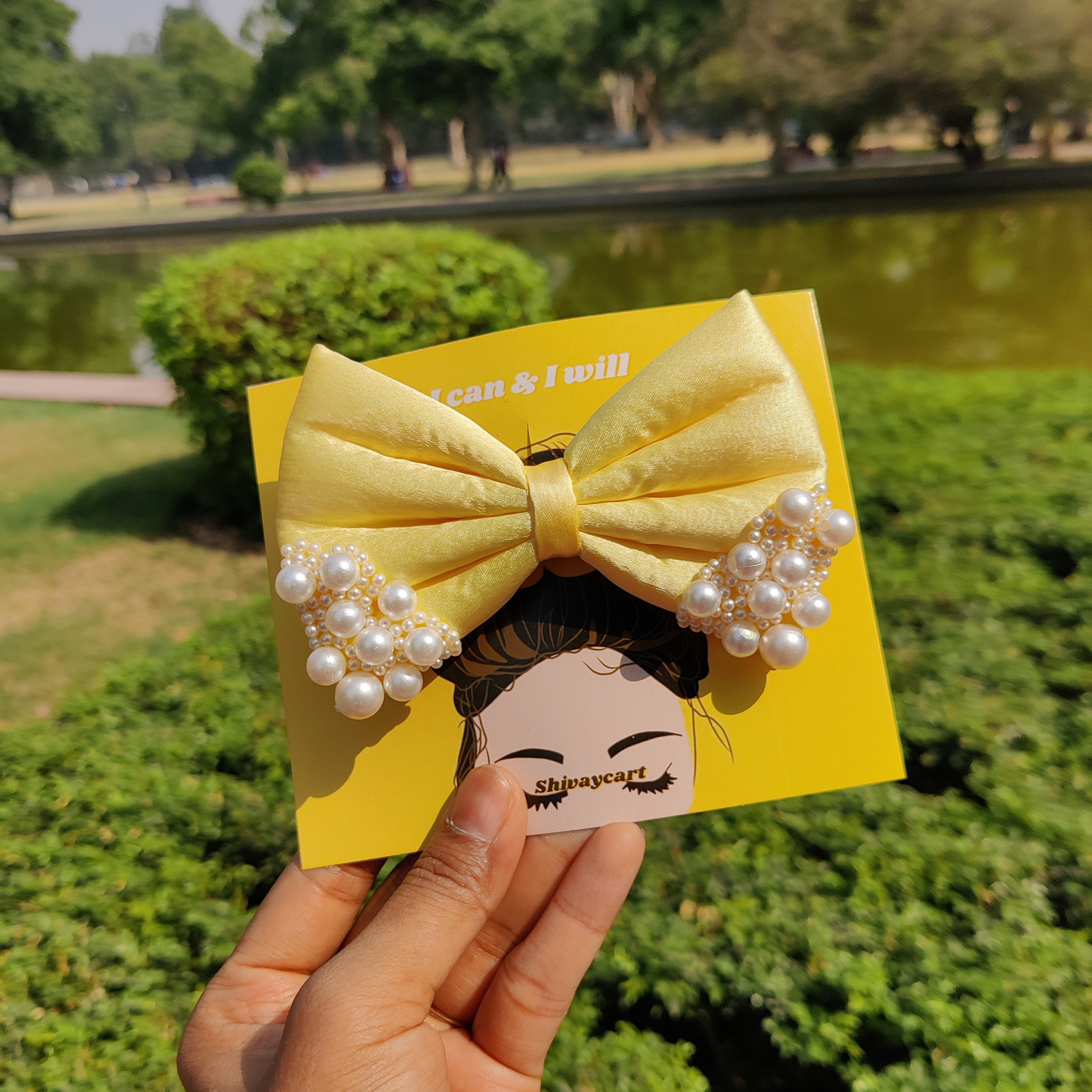 Pearl bow - Yellow