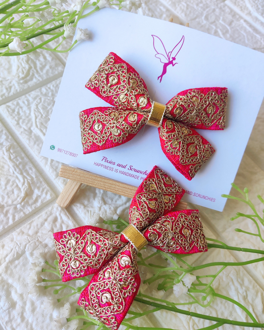 Ethnic bow - Pink