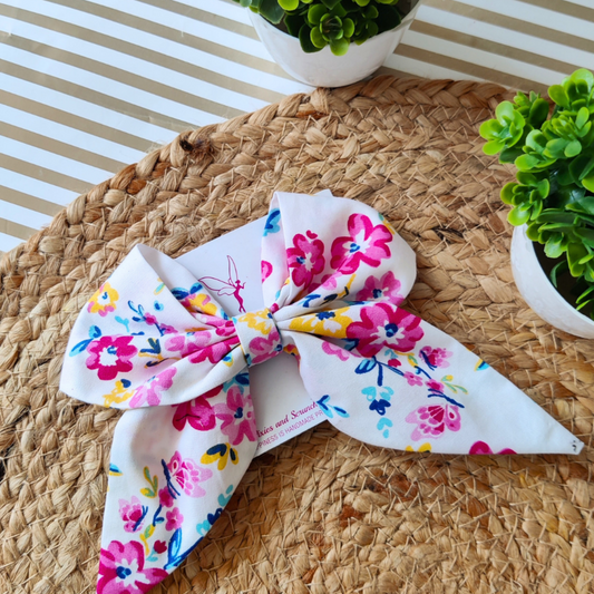 Pigtail bow - Blossomy spring